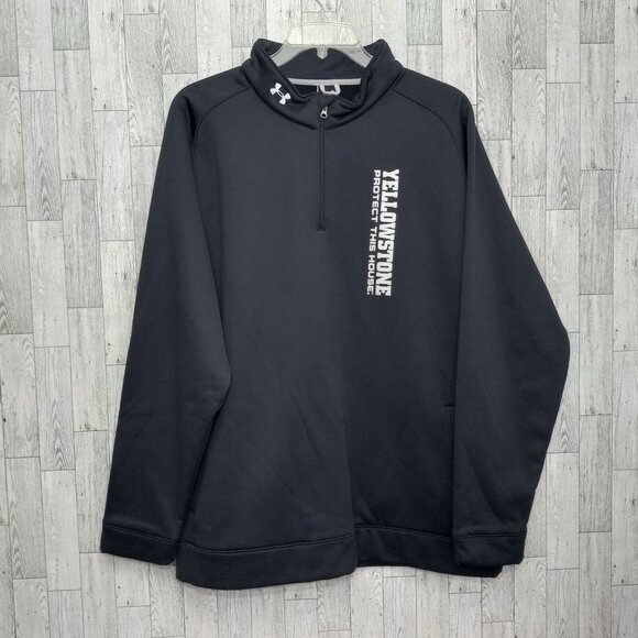 Under Armour Sweater Men's 2XL Quarter 1/4 Zip Mockneck Pullover Softshell Gorp - Picture 2 of 16